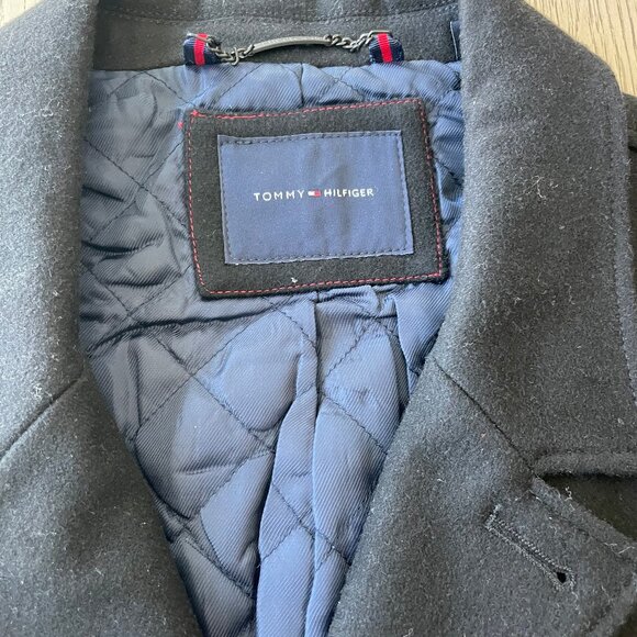 Tommy Hilfiger Men's Wool blend Overcoat - Black XXL - Picture 2 of 4